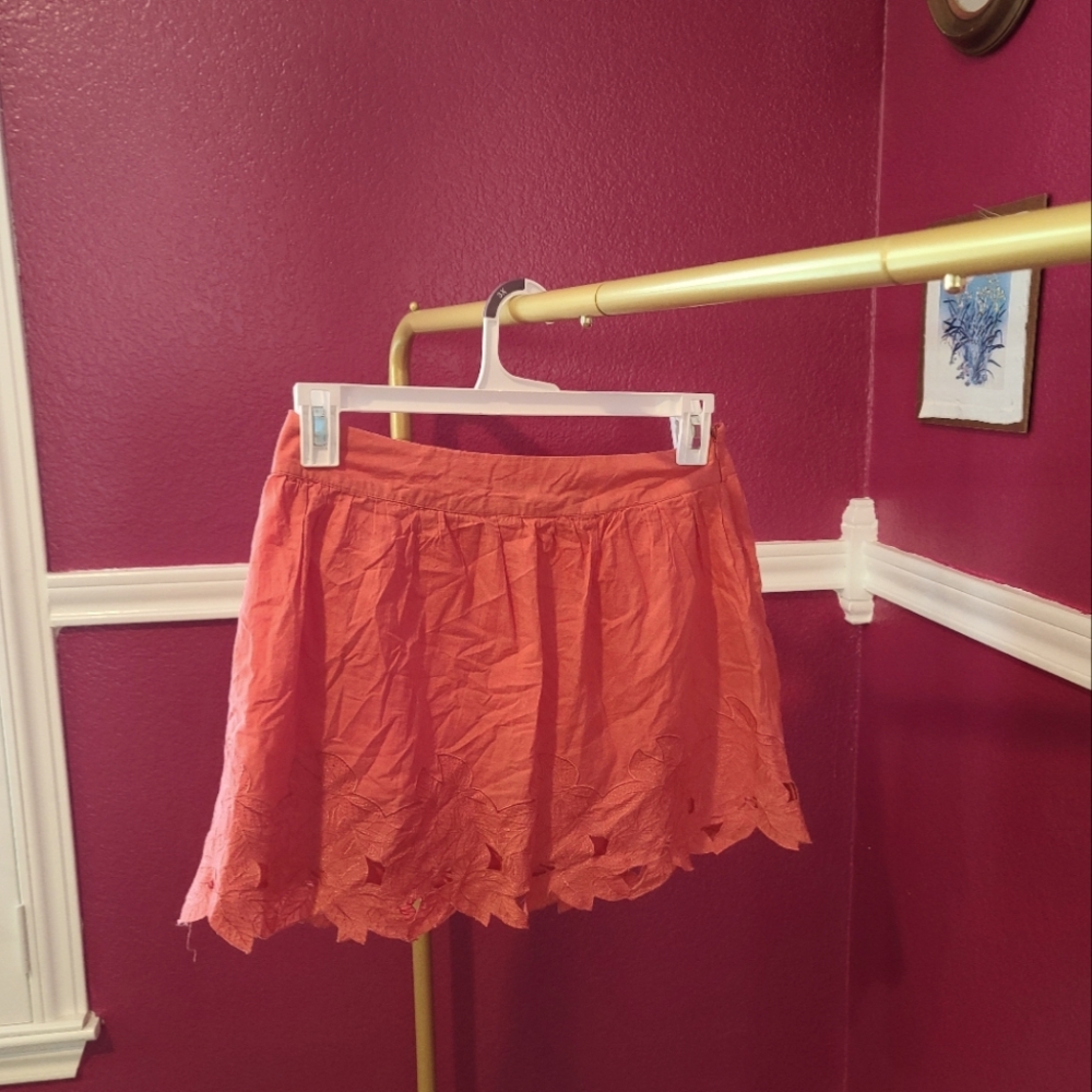Coral mini skirt Mimi Chica